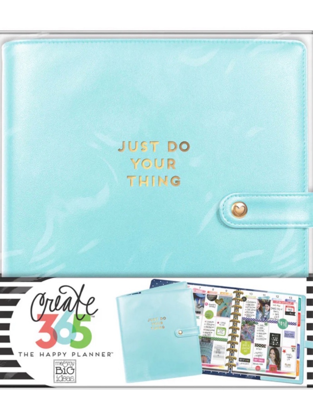 The Happy Planner Create 365 Planner - Aqua Blue with Gold Foil